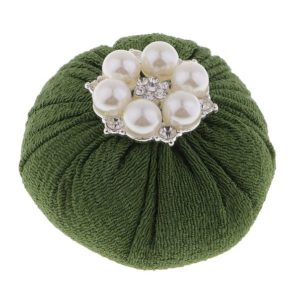 

ball shape sewing pin cushion with flower pearl beads diy needlework crafts, Black