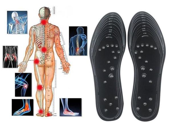 

pads therapy magnetic therapy silicone insoles transparent massage foot weight loss slimming insole health care shoe pad sole dropshipping, White;pink