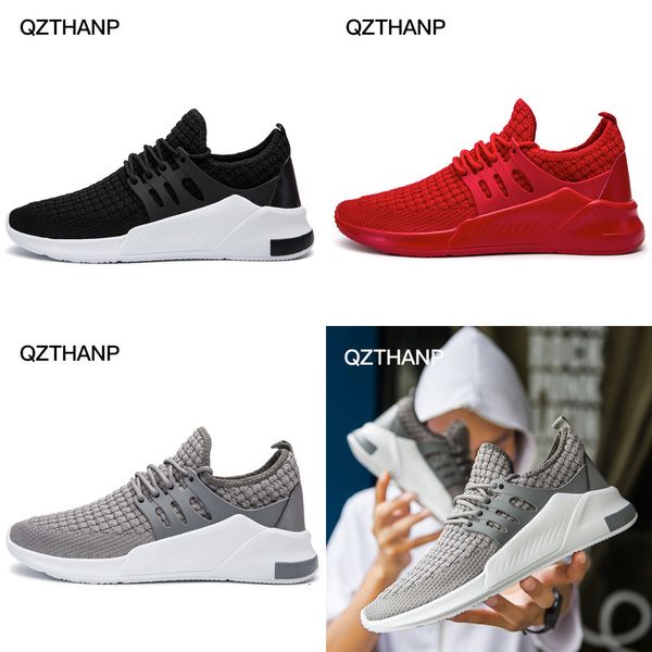 

popular men new spring breathable mesh male fashion causal shoes for men lace-up rubber ultra light weight shoe, Black