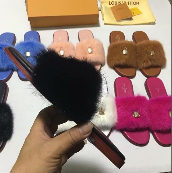 

2021 men women slippers no box luxury ladies beach slipper tide male rivet stud slippers non-slip leather mens casual spikes shoes, Black