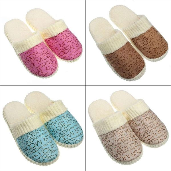 

nis slippers women indoor house plush soft cute cotton slippers shoes non-slip floor home women slides for bedroom, Black