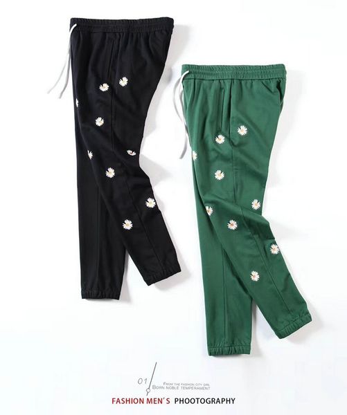 

новая мода мужские брюки дизайнер мужской луч ноги брюки мужчины женщины дизайнер случайные камуфляж печати брюки 2 цвета, Black