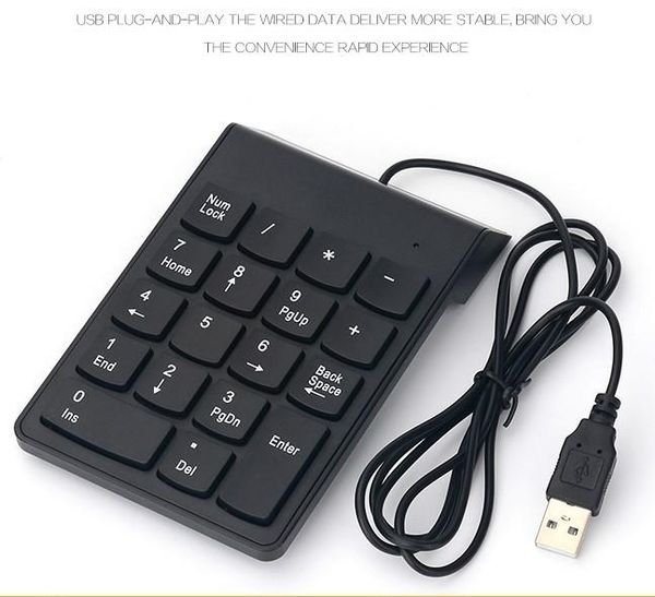 

factory price mini usb keyboard for lappc 19 keys black usb wired numeric keyboard keypad adapter mini numeric keyboards