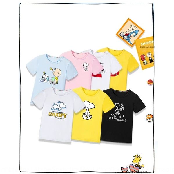 

snoopy cotton t-shirt clothing clothing boys and girls short sleeved children's cartoon printed t-shirt large children's top, Blue