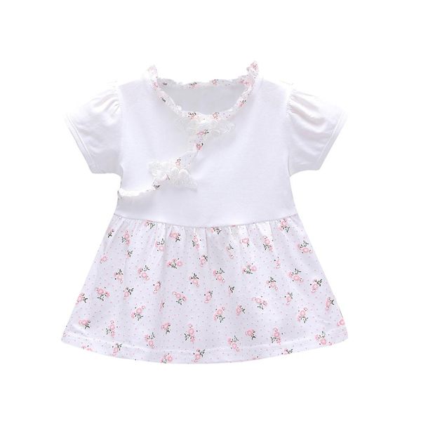 

toddler baby kids girls ruched floral flowers print pink white dress elegant princess summer casual comfortable dresses z17$, Red;yellow