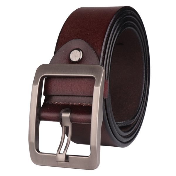 

belts men's belt leather men pin buckle cow genuine for 130cm mens cinturones hombre, Black;brown