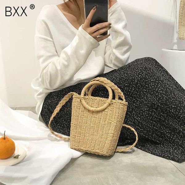 

bxx] 2020 summer new women's handmade weaving straw bag 2020 tide beach basket bag ladies single shoulder crossbody bags he570