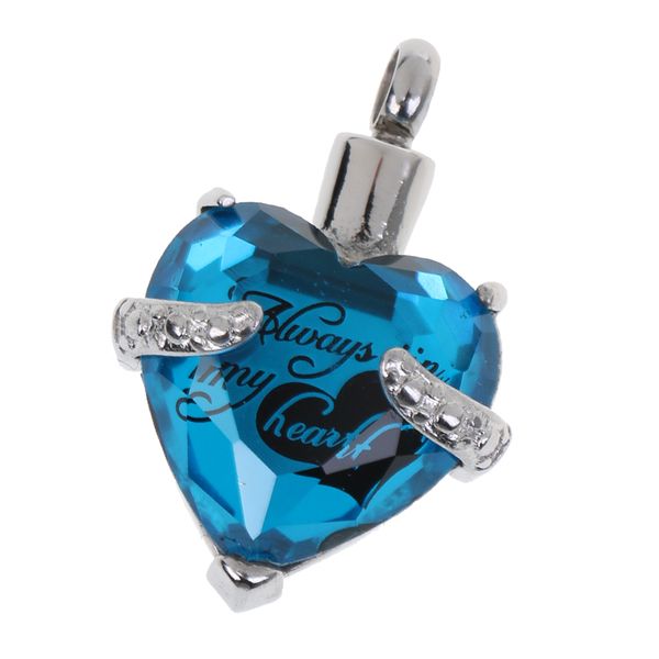 

crystal love heart shaped cremation pet ashes holder urn memorial pendant, Silver