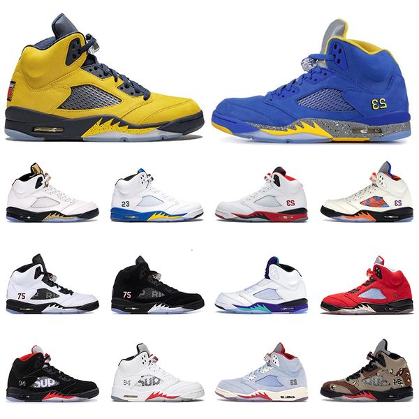 

michigan trophy room 5 5s mens basketball shoes desert camo ice blue retro psg x pairs sup star red suede mens trainers sneakers