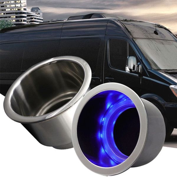 

4pcs recessed stainless steel cup drink bottle holder with drain marine for boat rv camper car truck two stage