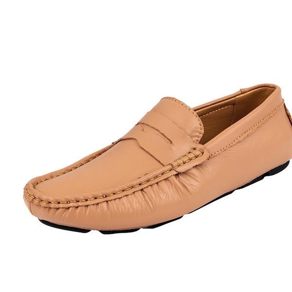 

2019 loafers men shoes leather shoes for mens anti slip flat drive footwear plus sizes 47 48 men casual, Black