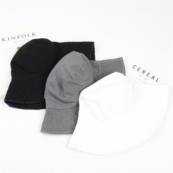 

2019 autumn and winter cotton solid bucket hat fisherman hat outdoor travel sun cap hats for men and women 484