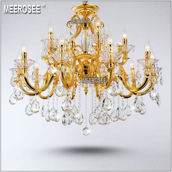 

luxurious golden chandelier crystal light fixture lustre crystal lamp fitting suspension light with 100% k9 crystal md88008