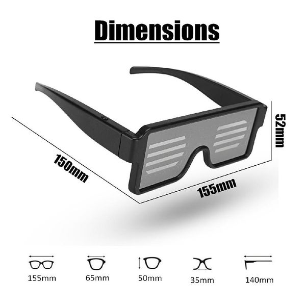 

new fashion neon led glasses glowing light novelty light festival party sunglasses led light party decoration night vision glass, Silver