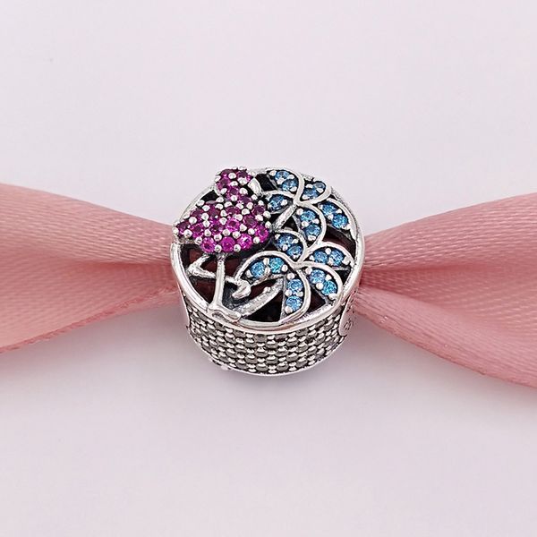 

authentic 925 sterling silver beads tropical flamingo charms fits european pan family style jewelry bracelets & necklace 792117czs, Black
