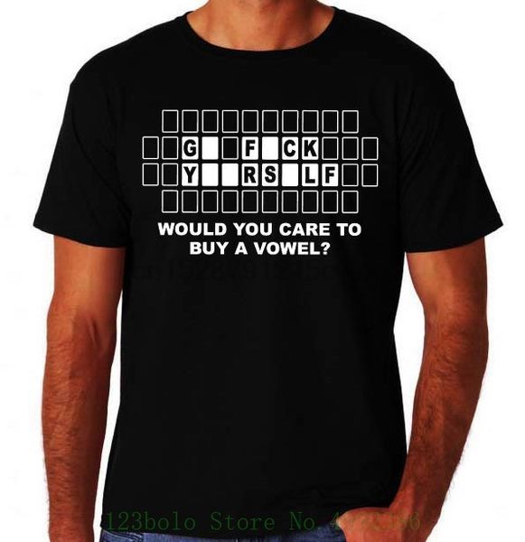 

funny buy a vowel rude offensive f k yourself new black mens novelty t shirt interesting pictures, White;black