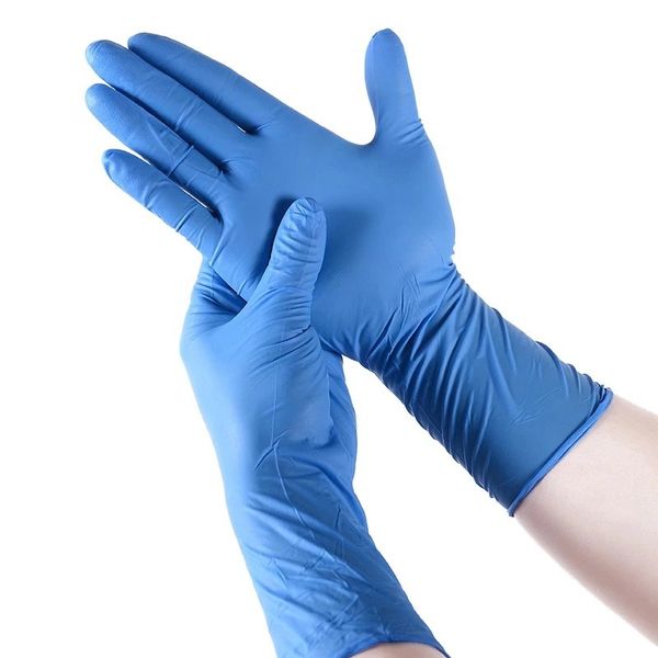 Bahçe Temizleme Eldiven Giyim Dayanıklı Dayanıklı Nitril tek kullanımlık eldivenler Lastik Lateks Gıda Ev Temizlik Eldiven Anti-Statik Mavi Hızlı Shi
