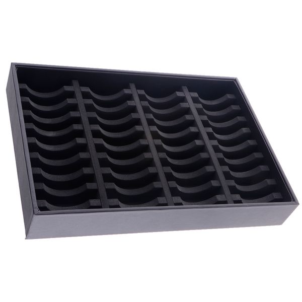 

40 slots large pu leather insert for jewelry bracelet bangle display box, Black;white