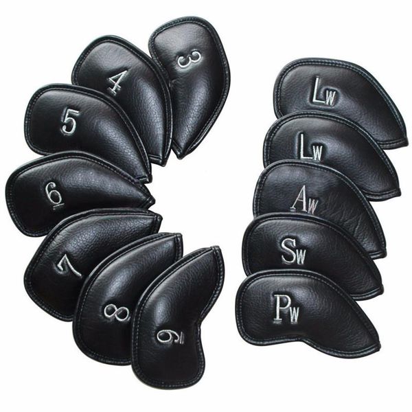 

golf accessories 12pcs/set exquisite pu golf club iron head covers protector head cover sets iron club cover