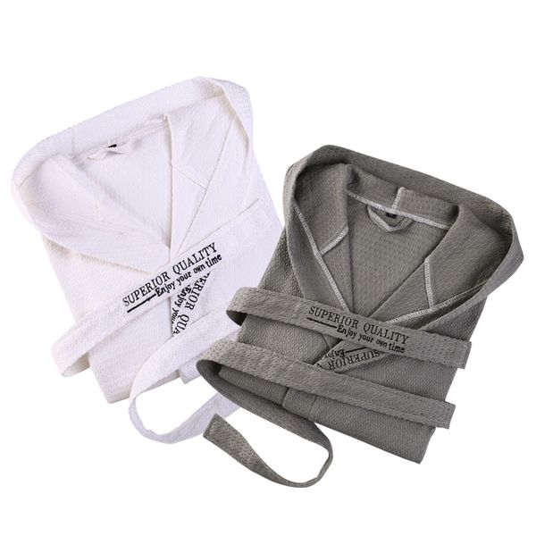 

cotton bathrobe men hooded men's robe waffle warm long string bathrobe couple l home nightgown bride bridesmaids, Black;brown