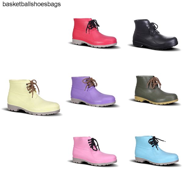 

boots 2020 rain no-brand design low labor insurance shoes steel toe cap black yellow pink red purple dark green men shoes