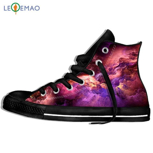 

men's walking canvas boots shoes breathable colorful clouds printed mens/drop ship sport shoes classic sneakers