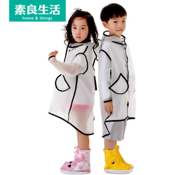 

transparent raincoat baby boys girls rain coat hooded outdoor clear waterproof childrens raincoats rainwear, Blue;gray