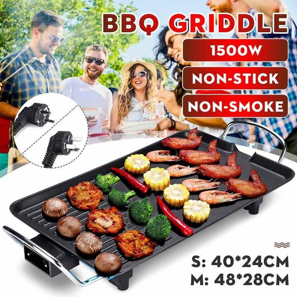 

1500w household electric grill ovens smokeless nonstick barbecue electric late bbq tools teppanyaki grilled meat pan