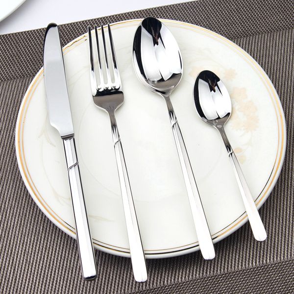 

dinnerware set luxury cutlery steel set quality 24pcs tableware knives forks dining dinner set western food restaurant
