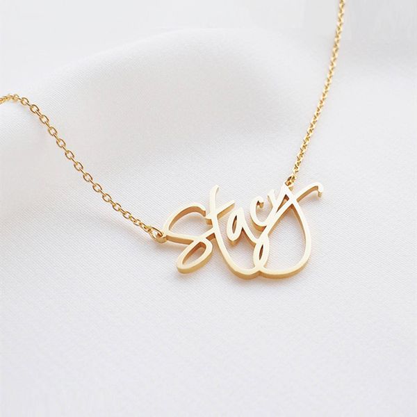

special discount link for super vip customercursive name necklace, Silver