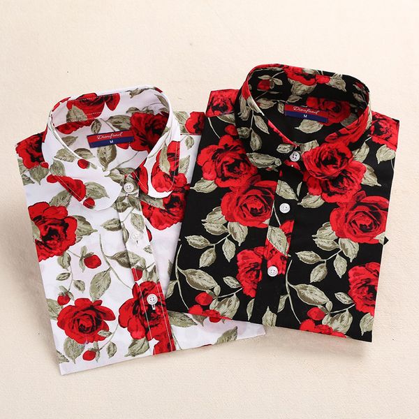 

womens clothing blouses for women plus 2019 size s 5xl womens long sleeve cotton fashion yellow floral femme blusas office new, White