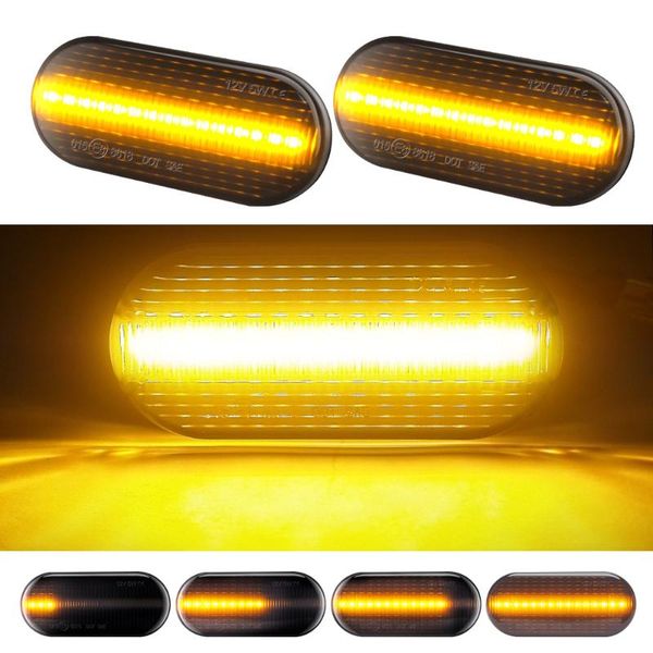 

2pcs flowing yellow side marker light 12v auto fender led amber dynamic turn signal light for octavia oem car styling