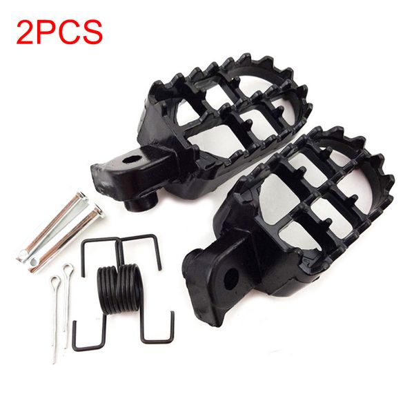 

2pcs motorcycle irony motocross footrests foot pegs pedals sportster black aluminium pads wide