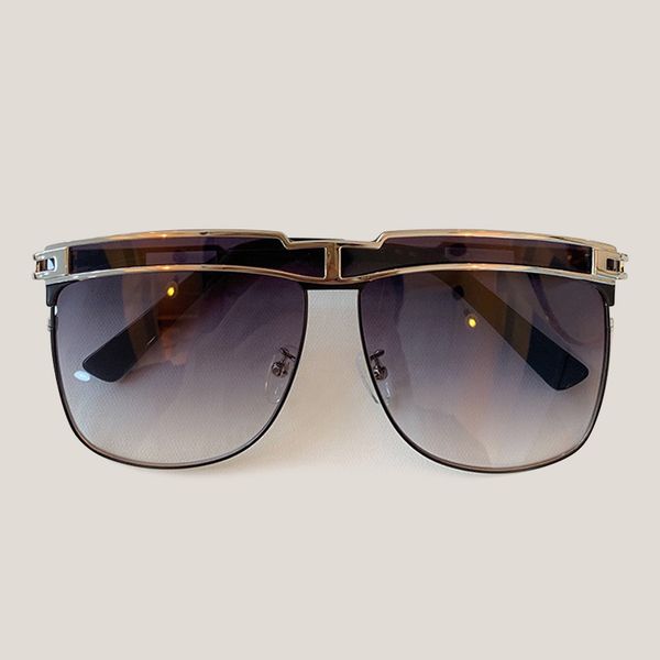 

fashion polarized men's sunglasses 2020 men's uv400 square sunglasses gradient color 5-ribbon packaging gift box, White;black