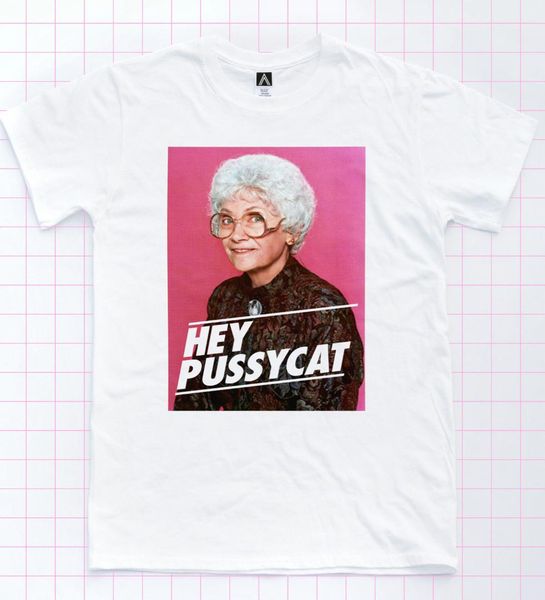 

sophia t-shirt golden s hey pussycat dorothy blanche tee retro gay pride fashion men t shirt streetwear, White;black