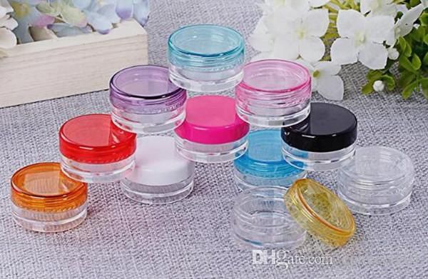 

5G/5ML Round Clear Jars with colorful Lids for Small Jewelry, Holding/Mixing Paints, Art/ vape e cigarette Accessories and Other Craft Items