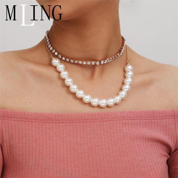 

mling vintage gold двухслойный кристалл ожерелье перлы коготь цепи choker ожерелье для женщин, Golden;silver