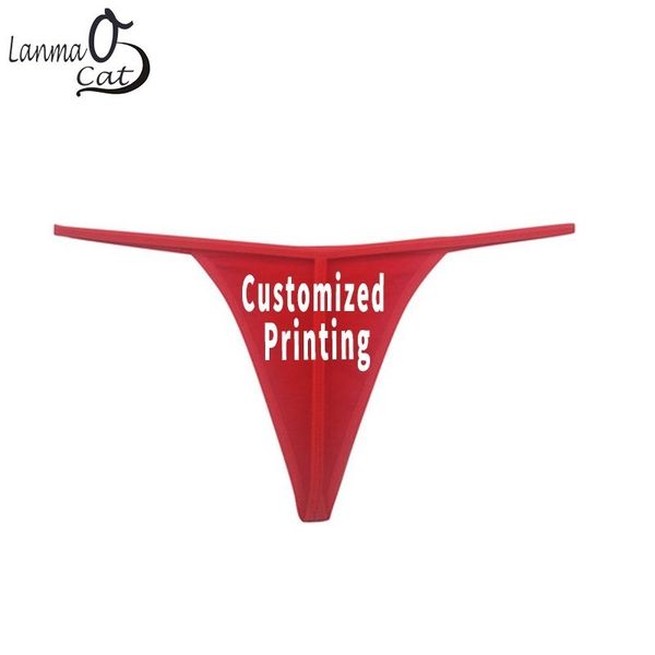 

lanmaocat female cotton t back panties customized g string women low waist thong underwear lingerie plus size ing, Black;pink