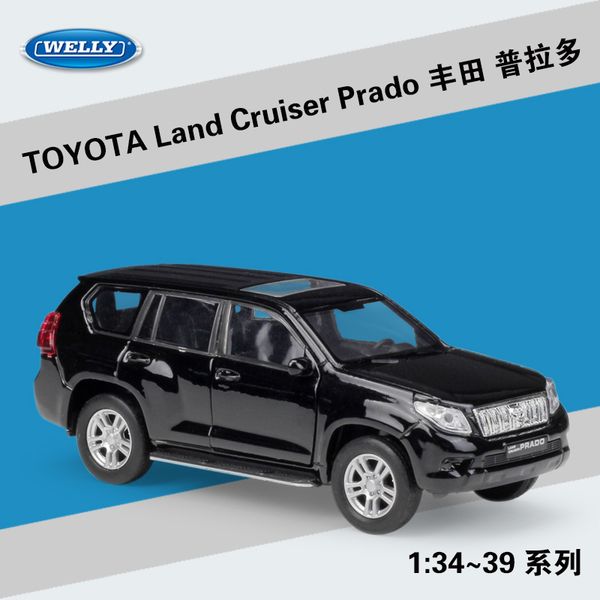 

welly diecast car model toy, toyota land cruiser prado suv with pull back, 1:36, for party kid birthday christmas gift, collecting, ornament