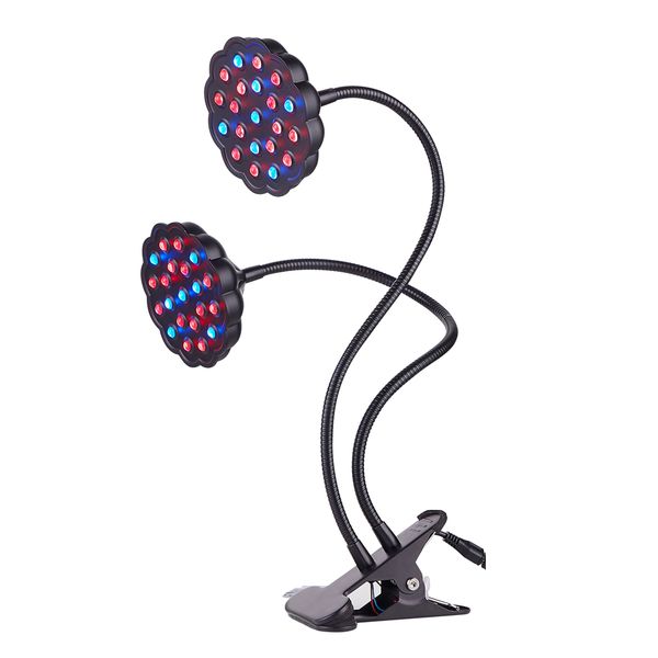 

светать, 40w dual head timing растениеводство огни для комнатных растений с red blue spectrum, регулируемый gooseneck, черный
