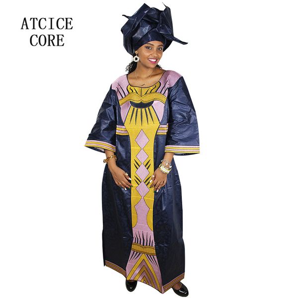 

african dresses for woman bazin riche embroidery design long dress a087, Red