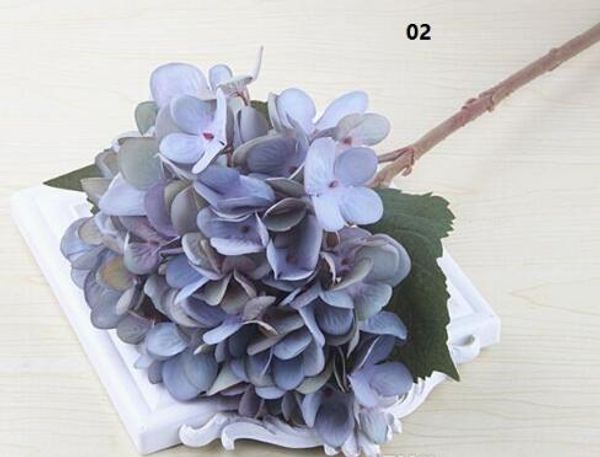 2020 NOVO Artificial Chefe da flor do Hydrangea 47 centímetros Falso Silk Individual Hortênsias para o casamento Centerpieces partido Home Flowers decorativa