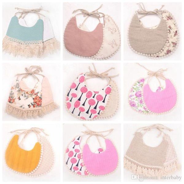

baby bibs burps cloths newborn saliva towel pinafore ins bandana infant cotton bavoir scarf slabbetjes child cartoontassel turban ltyp194