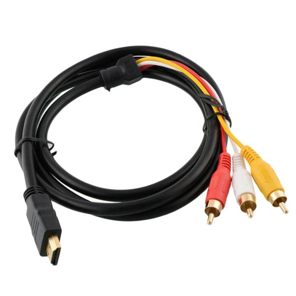 

hdtv male to 3 rca video audio av component cable adapter (black