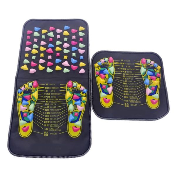 

acupuncture cobblestone foot reflexology massage pad walk stone square foot massager cushion for relax body pain health care