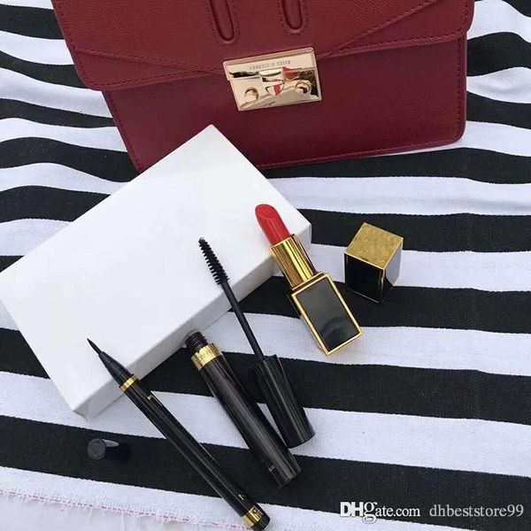 

горячие продукты высокое качество женские макияж костюмы увлажняющая помада подводка для глаз и тушь для ресниц три комплекта бесплатная дос