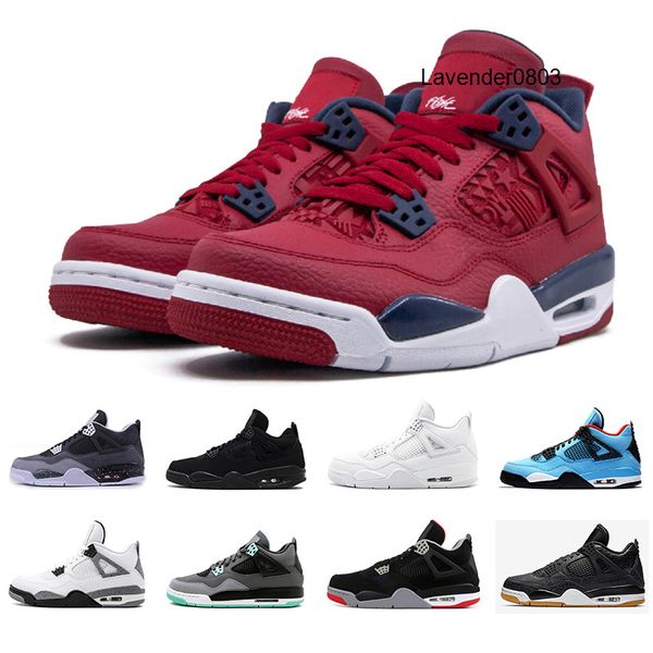 

original 4 loyal blue 2020 basketball shoes 4s breathe sports sneakers cool grey fear pack mens trianers 7-13, Black