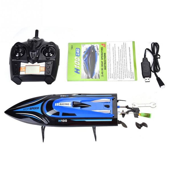 

rc ship remote control 4 channel boat racing speedboat model toy ship lcd battery power toys for children kids