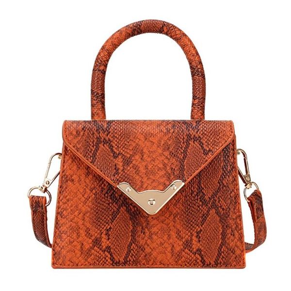 

designer fashion geometric trapezoid shaped small messenger bag women snake print flap pu leather crossbody handbag high quality