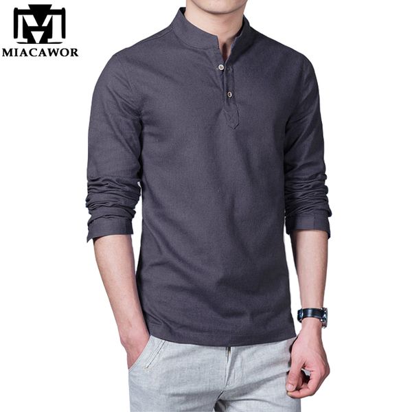 

Plus Size 5xl 2018 New Cotton Linen Men Shirt Casual Long -Sleeve Male Shirt Slim Fit Chemise Homme Camisa Masculina Mc264